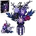 Purple Flowers Building Set with Vase for Adults, Gothic Black Roses Floral Bouquet, Compatible with Lego Botanical Collection, Cool Home Office Decor Mother's Gift for Her, Women, Girls, 14+