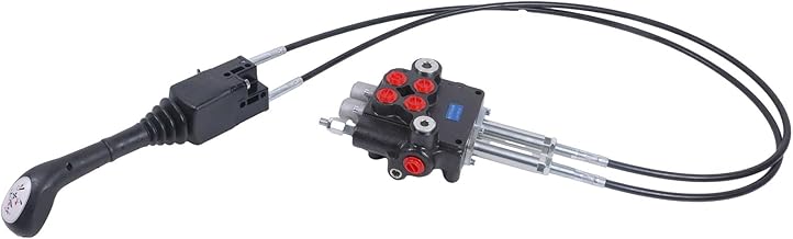 Solarhome Hydraulic Control Valve Kit,Cable Remote Control Valve Kit with 2 Spool Valve 80lpm/ 21gpm and 2 Cables Remote Joystick