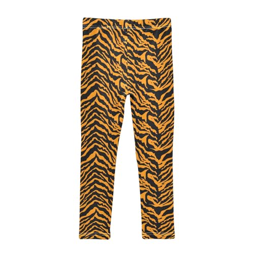 Tiger Print Background Girls Leggings Kids Yoga Pants Athletic Tights Pants 4-10 Years2