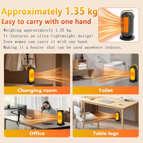 Portable Space Heater, Electric Heater Fan,Energy Efficient Electric Heaters,PTC Electric Space Heater with Tip-Over and Overheat Protection,6 Adjustable Modes &Heater for Office Room - Cosy Home Interiors Portable Space Heater, Electric Heater Fan,Energy Efficient Electric Heaters,PTC Electric Space Heater with Tip-Over and Overheat Protection,6 Adjustable Modes &Heater for Office Room - Image 6