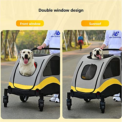 Carrinho de estimação para cães médios e grandes 4 rodas carrinho dobrável para animais de estimação