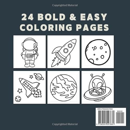Outer Space Coloring Book: Bold and Easy, Simple, Relaxing Designs for Adults and Kids