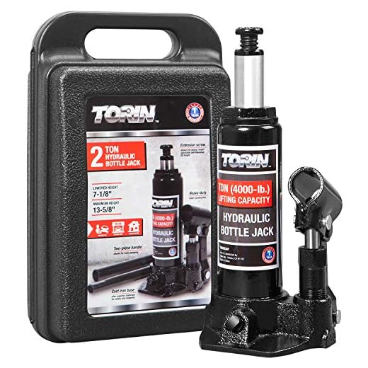 Torin TAM90203S Hydraulic Welded Bottle Jack with Blow Mold Carrying Storage Case, 2 Ton (4,000 lb) Capacity, Black