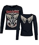 Rock Rebel by EMP Damen schwarzes Langarmshirt mit Front-/Backprint und offenem Ärmel XL