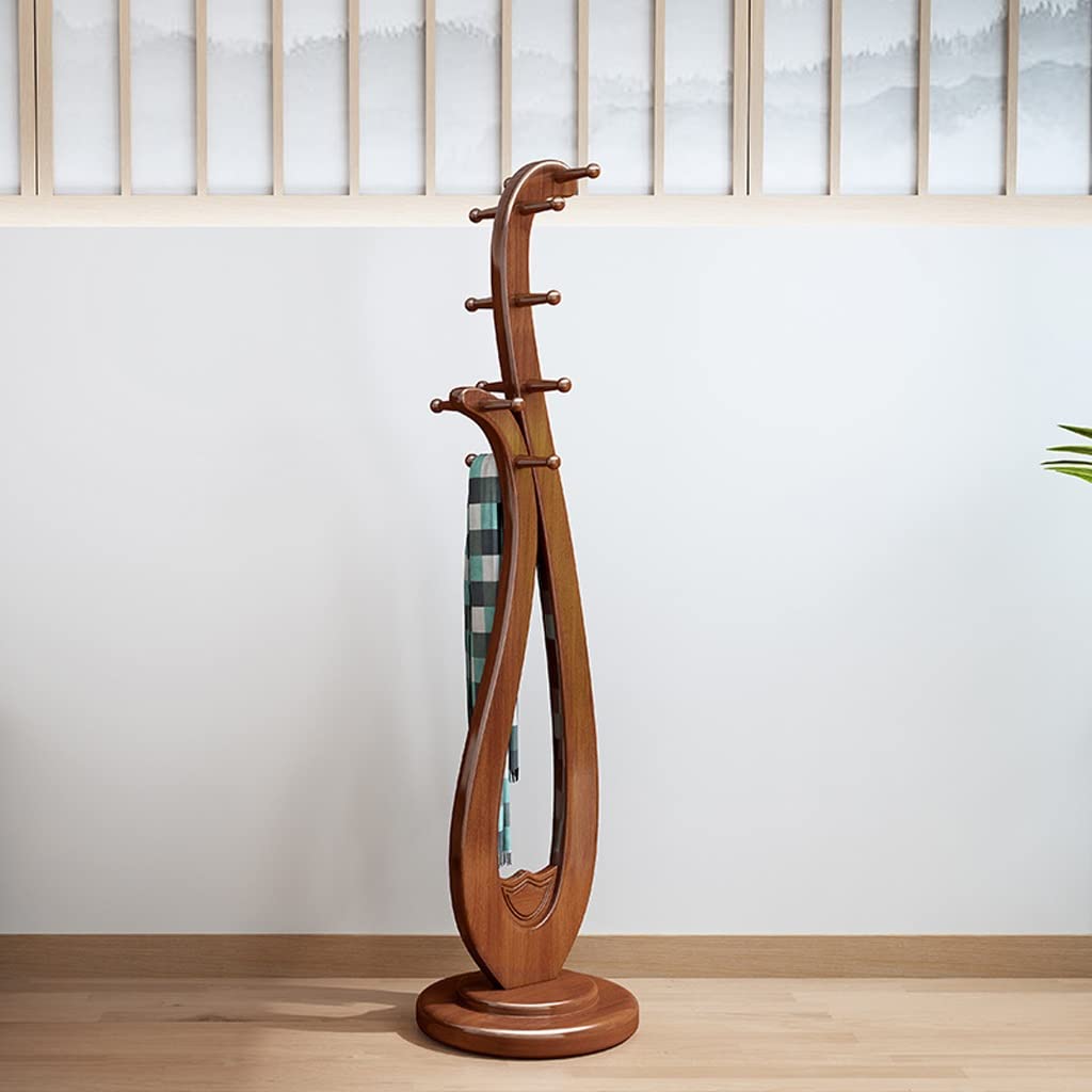 OOCCO Wooden Wall Entrance Floor Standing Coat Rack Clothes Garment Rack Wardrobe Hat Stand Furniture Color A Size