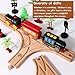 6 Pcs Wooden Tracks Expansion Wooden T Train Track with Straight Wood Train Track Pieces Connectors Adapters Male Male Female Female Train Tracks Accessories for Most Major Toy Trains Railway
