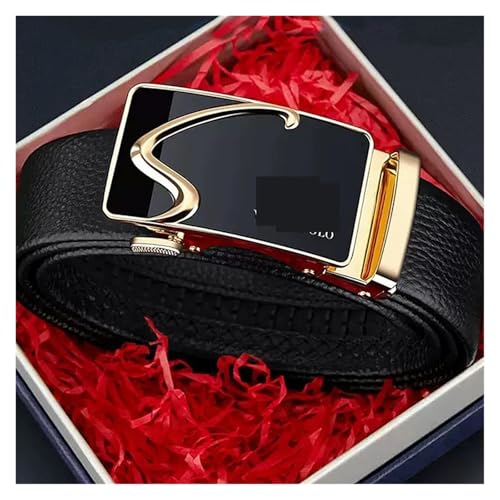 High-end Automatic Buckle Business Belt, Fashionable Casual Pants Belt(115cm,Gun Color)4