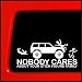 Stick Figure sticker for Jeep Cherokee Family Nobody Cares funny truck white decal bumper sticker