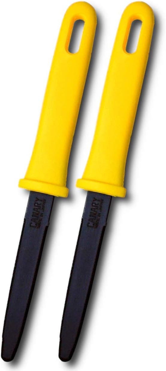 (2 pcs) - CANARY Corrugated Cardboard Cutter Dan Chan [Non-Sticking Fluorine Coating], Yellow (DC-190F-1) (2 pcs)