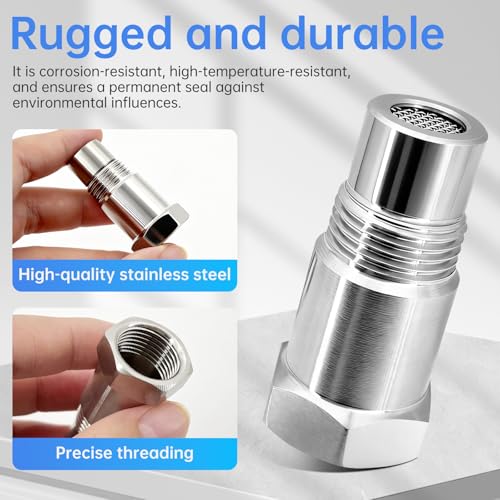 Lambdasonde Adapter M18x1,5 Sauerstoffsensor Extender - 2 Stück 45mm Lambda Eliminator Sauerstoffsensor Adapter mit Filter, Universal O2 Sensor Extension Filteradapter für Auto, Auspuffanlage Zubehör