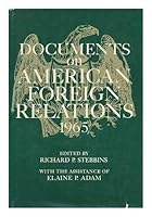 Documents on American Foreign Relations: 1965. B000H3RO36 Book Cover