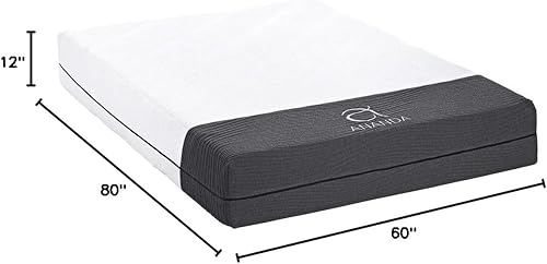 Miniatura 2 de Greaton Colchón de espuma viscoelástica Ananda Pearl y gel de 12 pulgadas con sistema de cremallera, tamaño estándar, transpirable, firmeza media,