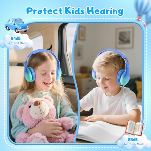 Casque USB C enfants stéréo 85/94 dB avec microphone intégré voyage