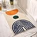 Produktbild Badteppich Orange Khakiblau Badvorleger Flauschig Mikrofaser Badematte rutschfest Duschvorleger Schnelltrocknend Badezimmerteppich Waschbar Badematten Bathroom Mat 40x60cm