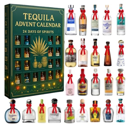 livre Calendrier De L'avent Tequila, 24 Jours De Spiritueux, Calendrier De L'avent 2025, Chaque Porte Ouvre Une Nouvelle Surprise, Des Blancos Croquants Aux Añejos Vieillis, Compte à Rebours(2PCS)