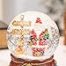 Christmas Snow Globes Glitter Water Globe Musical Snow Globe Decoration Plays We Wish You a Merry Christmas, Cute Santa & Bear for Xmas Decor for Holiday