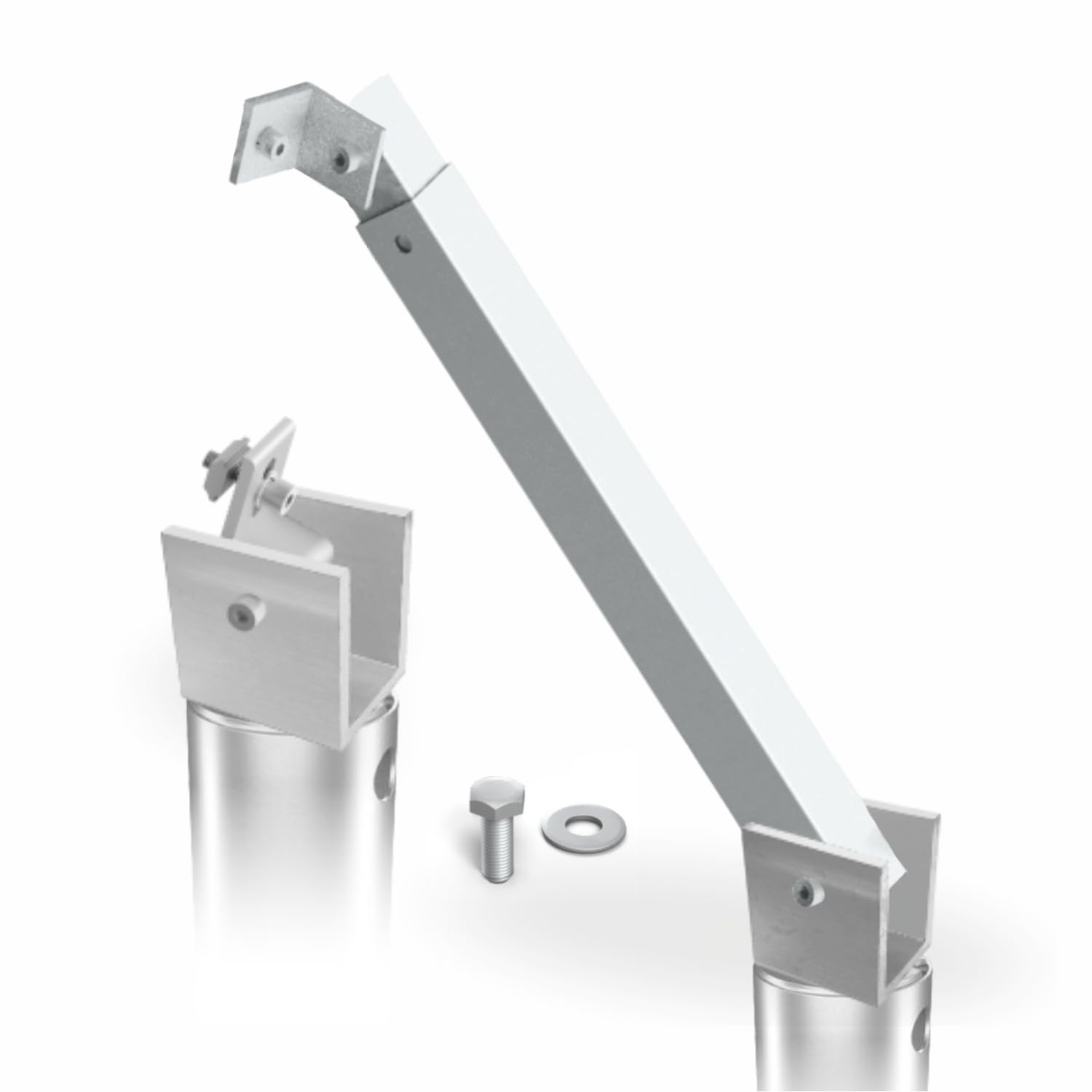 NEU! MAXERIO 60 cm 4er PV-Set Schraubfundamente inkl. PV-Winkel; Ø 60 x 2; M12 (MIT Halterungen)