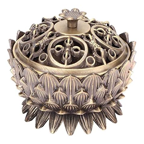 Quemador de Incienso Lotus, Tazón Quemador de Incienso Vintage Backflow Porta-Incienso Lotus (Bronce) Cover