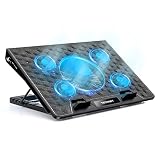 TECKNET Laptop Cooling Pad, Laptop Cooler with 5 Cooling Fans, 5 Adjustable Height, Laptop Cooling S