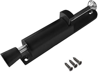 Kickdown Door Stops,Retractable Door Stop Heavy Duty Spring,Stainless Steel Easy Step Door Stopper,Adjustable Heavy Duty Door Locks Holder StopRelease by Foot（Black）