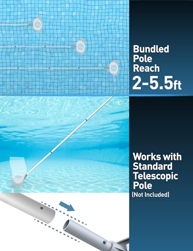 KOKIDO Rechargeable Pool Leaf Vacuum, Light-Duty Cleaning, Leaf Eater Runs 75-Mins, Oversized Debris Bag, For Pool Opening, Leaf & Debris Removal, for Above Ground Pools and Small Inground Pools XV410