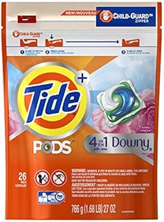 Tide Pods Plus Downy He Turbo Laundry Detergent Pacs April Fresh, 26 ct