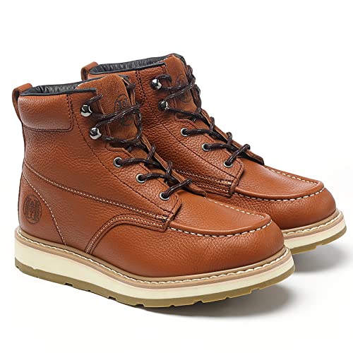 Image of Mens Work Boots Composite Toe Soft Toe Waterproof Slip Resistant Puncture-proof Moc Toe Construction Work Boots