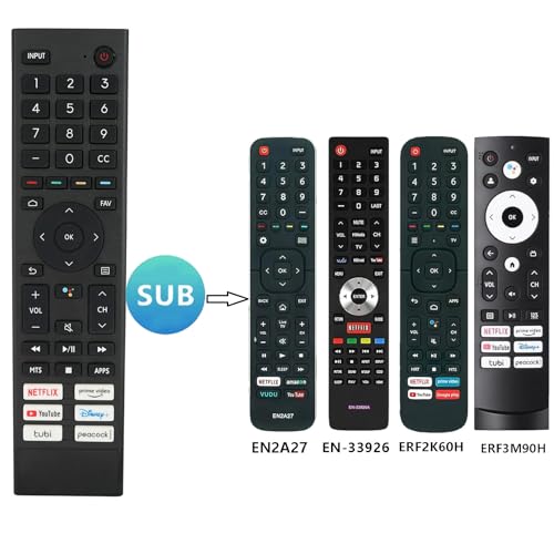 Télécommande de rechange ERF3J80H pour Hisense 4K UHD Android Smart TV
