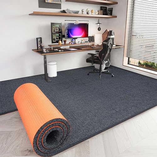 床保護マット チェア カーペット 60x120cm 90x180cm 滑り止め加工 ゲーミングチェアマット 騒音対策 キズ防止 凹み防止 大型デスク足元 カーペット 厚み6mm 無味無臭 抗菌 防カビ フローリング保護 お手入れ簡単(灰色,120x130c