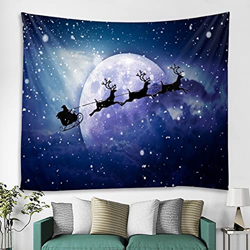Hgfhgd 3D Tapestry Santa Claus Reindeer Wall Hanging Art Bedroom Living Room Wall Blanket Sofa Background Hanging Cloth Home Decoration #TOP1