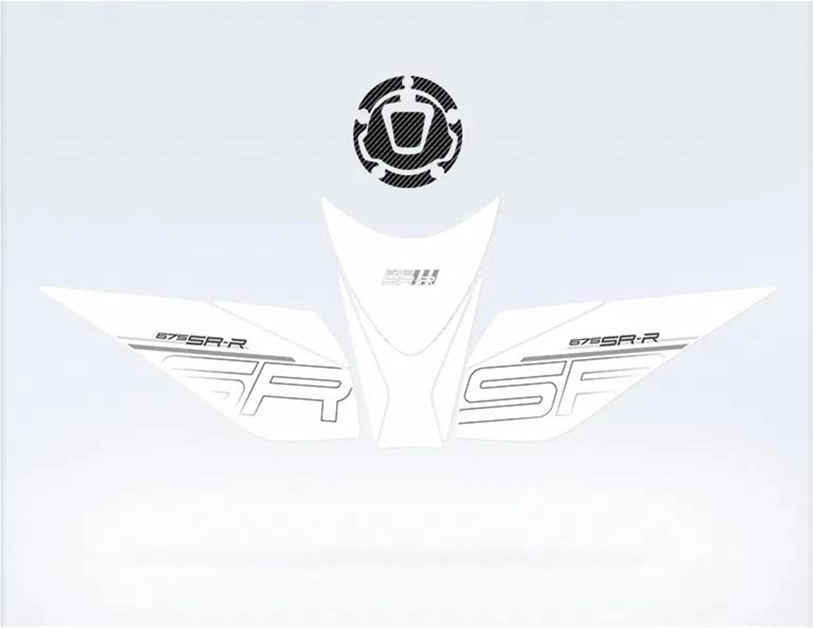 Motorcycle Frosted Fuel Tank Kit Sticker Protector Traction Pad Decals Accessories for CFMOTO 675SR-R 2024 Tank Graphic(Color4)