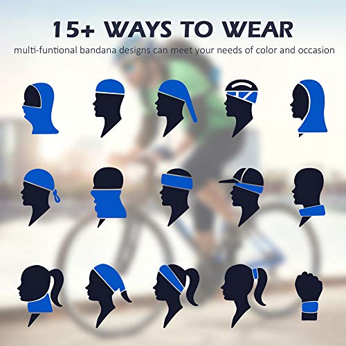 Neck Gaiter, Face Cover Scarf, Reusable Neck Mask Unisex Face Gaiters Bandanas Balaclava for Sun UV Dust Wind Protection (Black 4 Pack)