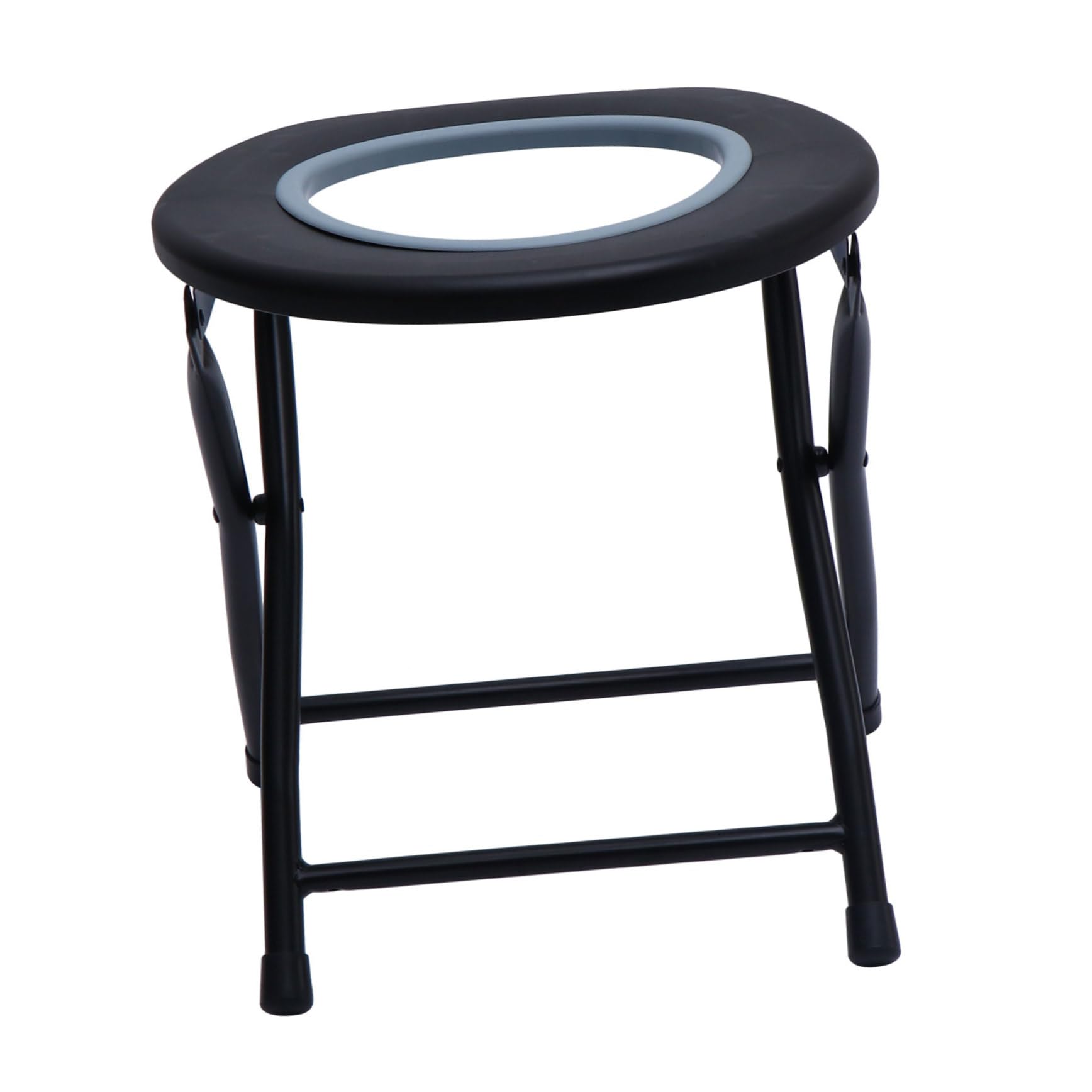 Chaise de toilette pliable portable pour adultes avec anneau contre l'inconfort du camping