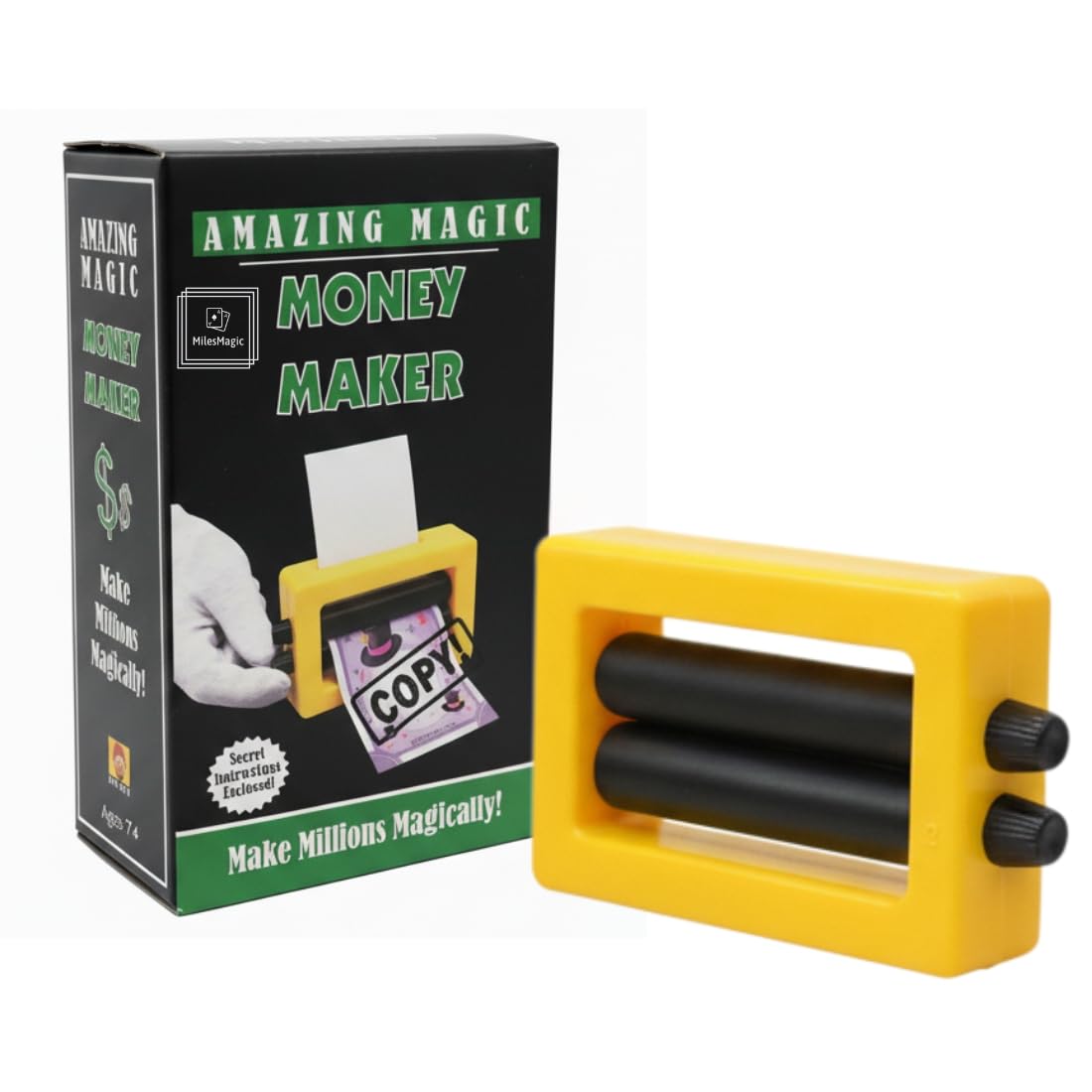 Milesmagic Magician Money Maker Wonder Trick Printing Machine Close Up Magic Printer Effect - Kids, Yellow