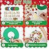 Hollowfly 48 Sets Christmas Wreath Craft Kits for DIY Santa Claus Wreath Hanging Ornaments Make Your Own Paper Xmas Craft with Stickers for Christmas Party Favors School Classroom Activities #3