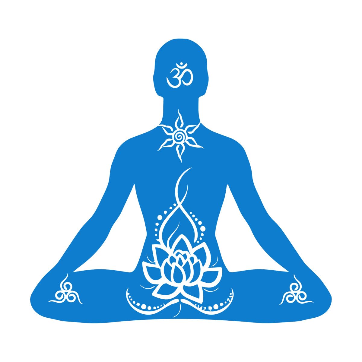 Vinyl Wall Decals Spa Yoga Zen Meditation Asana Relax 36x38.3cm Waterproof Small Blue — image 1