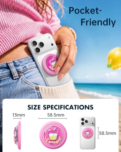 Image of SYNCWIRE Magnetic Phone Ring Holder, for MagSafe Phone Grip Stand Kickstand | 360 Rotation, Double-Sided Magnet, Cell Phone Grip Finger Holder, for iPhone 17 16 15 14 13 12 Pro Max, MagSafe Accessories