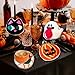 XGiGiX Handmade Halloween Coaster Set, Absorbent Table Mat, Heat-Resistant Drink Coasters with Black Cat, Pumpkin, Ghost, and Eyeball Designs,Perfect Spooky Table Decor Gift for Halloween Party.
