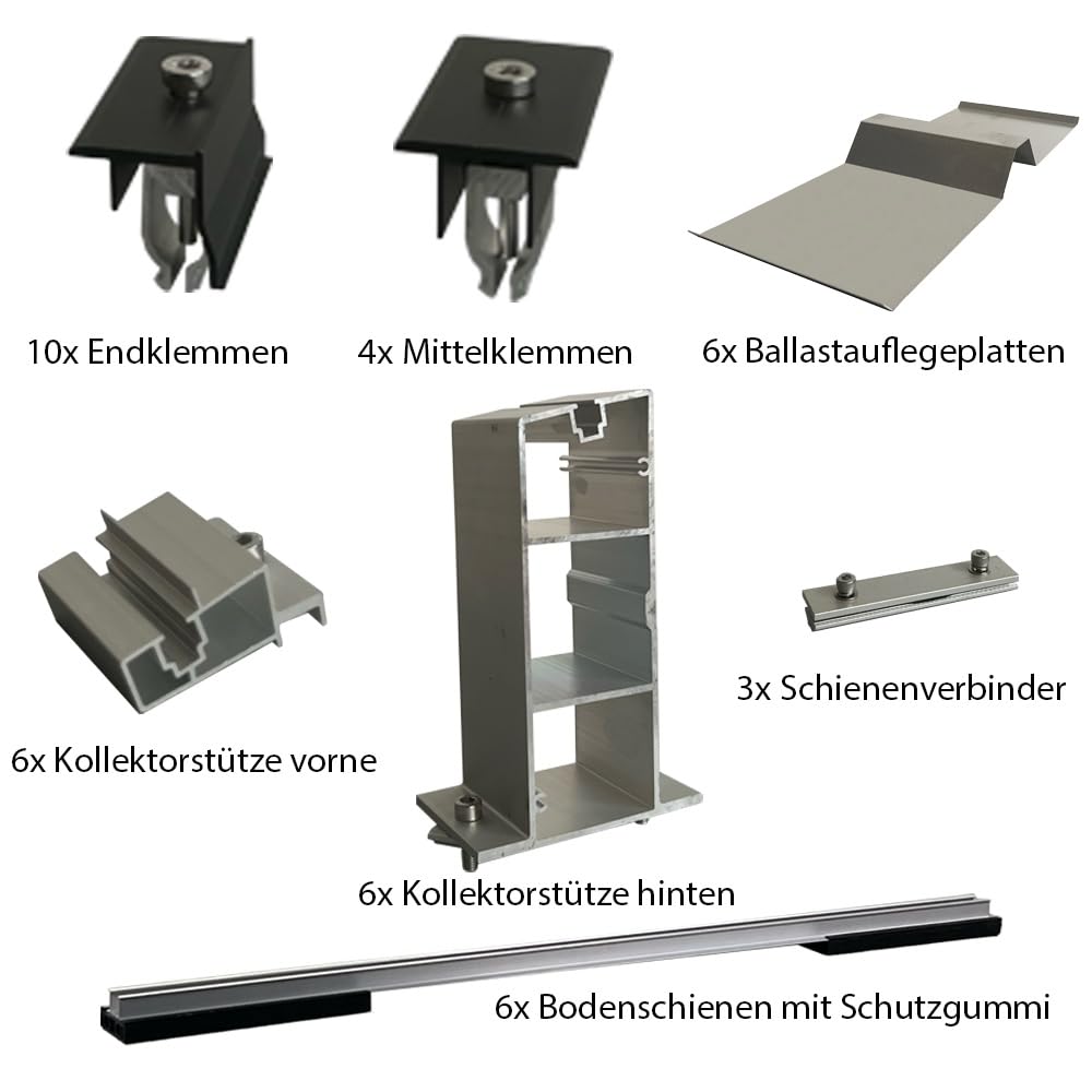 Solar Halterung Flachdach Ballast Montageset Dach Befestigung für 4 Solarmodule - 0% MwSt.
