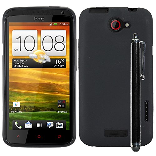 ebestStar - Coque pour HTC One X, Etui Protection Silicone Antichoc, Souple Slim + Stylet, Noir