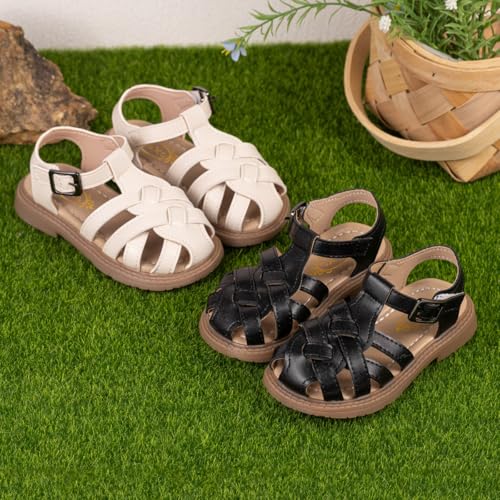 Image of Boys Girls Sandals Open Toe Breathable Princess Non-Slip Flats Summer Beach Lightweight Rubber Sole Sandals (Toddler /Little Kid)