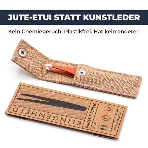 KLINGENHELD® Haargenaue Pinzette - greift jedes Haar beim 1. Versuch ohne durchrutschen - Pinzette Augenbrauen Zupfen handgeschliffen… – Ansicht 3