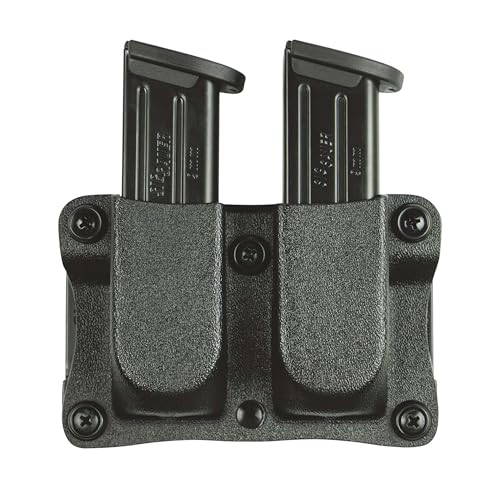 DeSantis Quantico Double Magazine Pouch- Pistol Magazine Holder, Fits SIG P365, Kimber R7 Mako, Mossberg MC2C, Springfield Hellcat, Hellcat Pro, Ruger MAX-9, S&W M&P 9 Shield Plus- Ambidextrous, Black