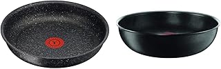 Tefal Ingenio Authentic Poêle 28 cm, Induction, Antiadhésive, Poignée amovible vendue séparément & Expertise Wok Aluminium, Tous Feux Dont Induction, Noir, 26 cm, fabriqué en France