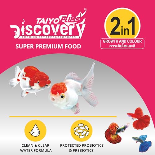 Image of Taiyo Pluss Discovery Pink Fish Food - 1 kg (1000 g) (New Formula) + Siphon Pump Free | Highly Nutritious Premium 2-in-1 Optimum Formula | Aquarium Gravel Cleaner & Fish Tank Water Changer