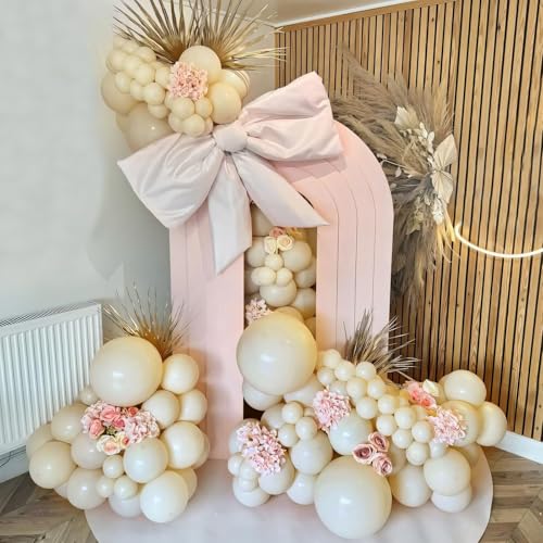 Image of 145pcs Sand White Balloon Garland Kit Different Sizes of 18 12 10 5 Inch Off Cream Beige Pearl Ivory Neutral White Balloons Arch Birthday Party Graduation Wedding Anniversary Baby Shower Decoration