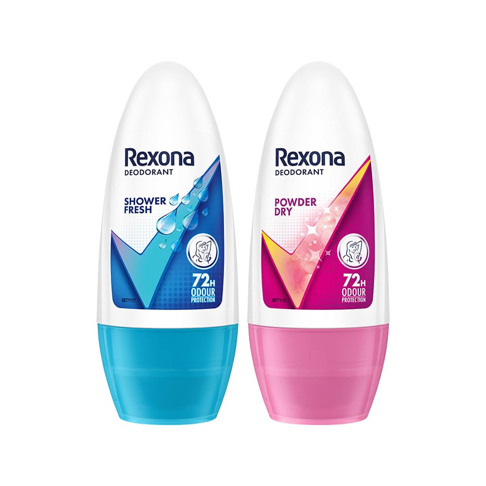 Rexona Shower Fresh Underarm Roll On Deodorant (50 ML), and Powder Dry Underarm Roll Deodorant on (50ML), Long-Lasting 72 Hours Odour Protection | Alcohol-Free Formula, Dermatologically Tested | (Combo of 2)-picture-18