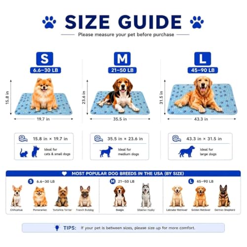 Cooling Mat for Dogs,Self Cooling Dog Bed, Patented Non-Toxic Gel Cooling Pad for Pets, Durable Waterproof Dog Cooling Mat for Small, Medium, Large Dogs and Cats, Indoor Outdoor Summer Use (Medium) — view 5