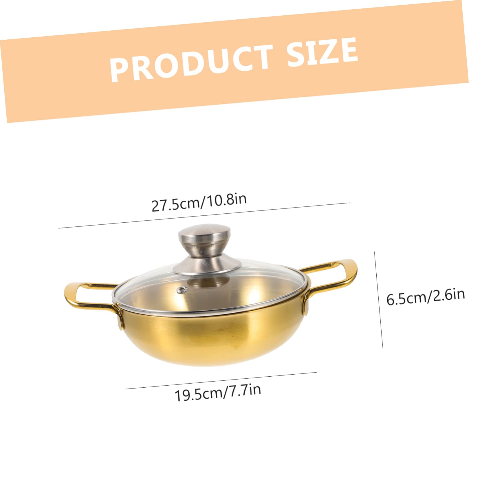 ifundom Stainless Steel Hot Pot with Cover Portable Cooking Pot for Outdoor Camping and Picnics Durable Scald Design Easy to Clean Non Stick Fry Pan