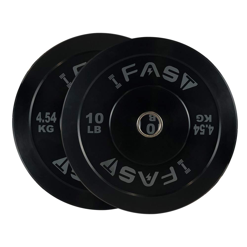 XDDIAS Olympic Bumper Weight Plates, 2-Inch Rubber Plate 2x10LB Barbell Plates